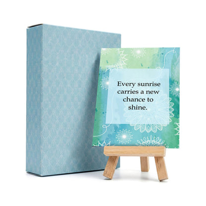 exciting Lives Positive Motivational Cards with Inspirational Quotes & Wooden Easel – 40 Daily Affirmation Desk Cards for Confidence, Mindfulness & Self-Growth