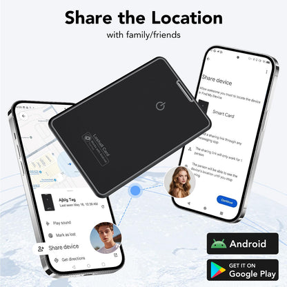 2 Pack Wallet Tracker Card for Android Bluetooth Tracker Work with Google Find Hub(Android Only), IP68 Waterproof, Item Finder for Bags, Keys, Passport