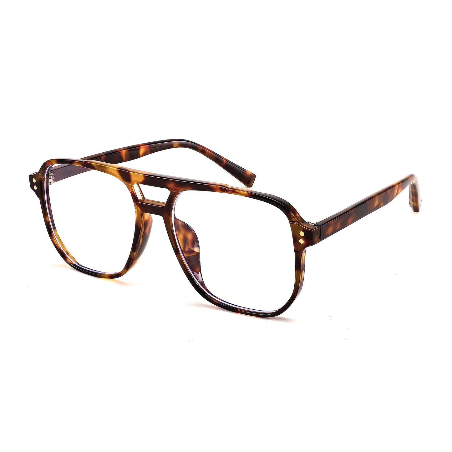FEISEDY Blue Light Blocking Glasses Fake Nerd Clear Square Computer Lightweight Pilot Glasses Frame Oversized B2866
