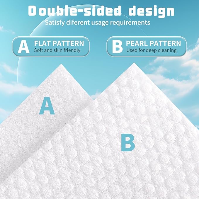 100 Count Disposable Face Towel, Biodegradable Facial Dry Wipes, Super Soft &