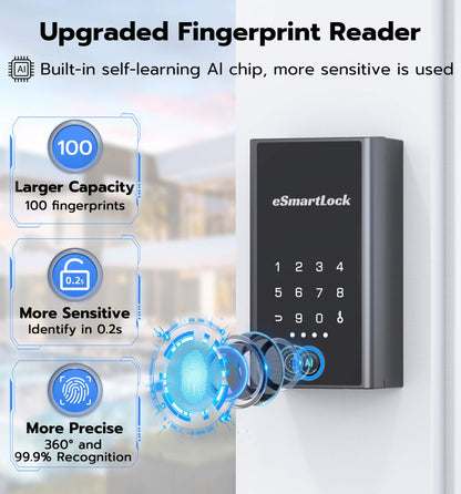Anweller Lock Box for Keys with Code, Fingerprint Smart Bluetooth Key Hider, Outdoor Waterproof Combination Lockbox for Realtor, Hosts, Keys Safe Storage, Hide a Key, Wall Mount & Door Hanging