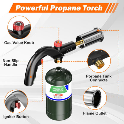 Yunziling Propane Torch – Adjustable Grill Torch with Flame Control for Steak, BBQ, Campfire & Charcoal Starter – Professional Kitchen Torch for Culinary & Outdoor Use (Propane Tank Not Included)