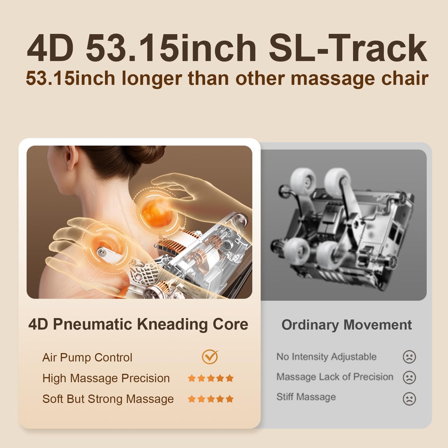 Amzyes 2026 4D Massage Chair Full Body, 17 Modes Zero Gravity Shiatsu Massage Chair with Yoga Stretch, 53.15 in SL Track, Back, Foot, Neck and Shoulder Massage, Bluetooth Speaker, Home, Black