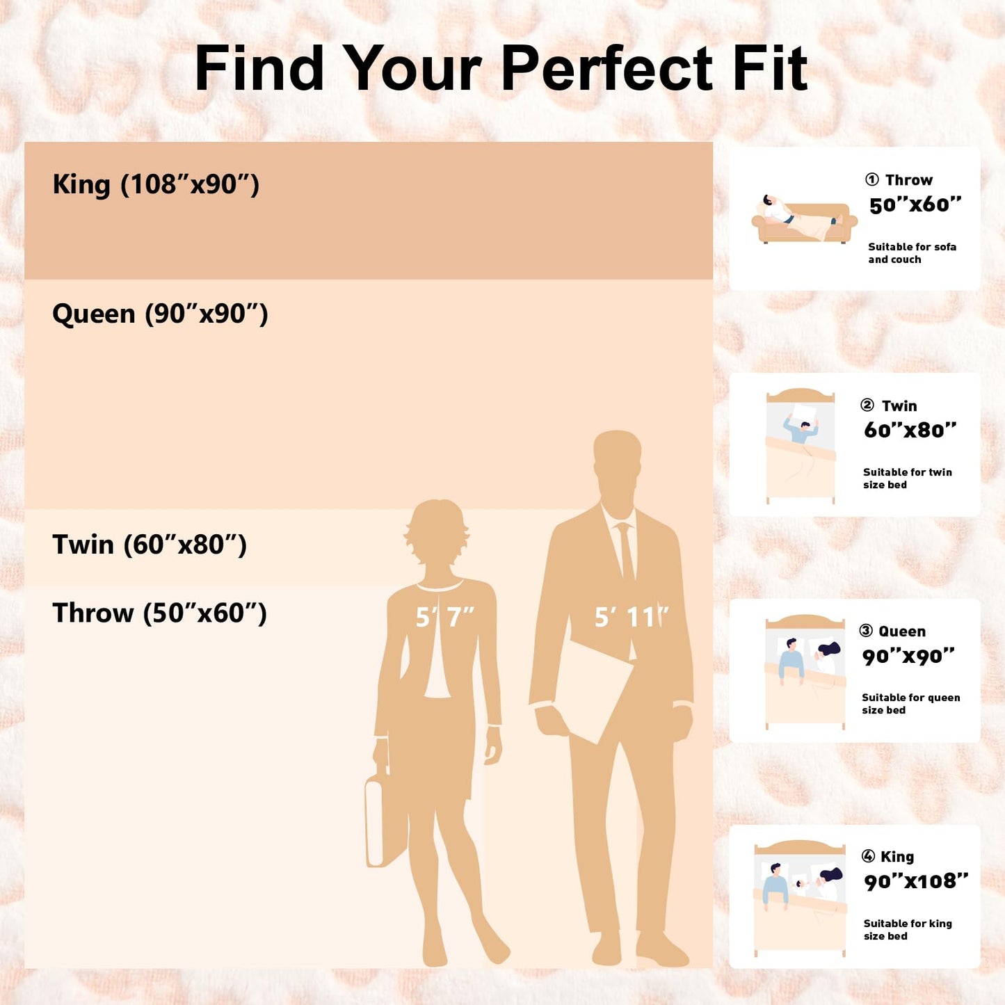 PLEASANT BOULEVARD | Leopard Throw Blanket Fleece, Premium Lightweight Cozy Warm Plush Microfiber Bedspread for Couch Sofa and Bed (Orange, Throw (50 x 60 inches))