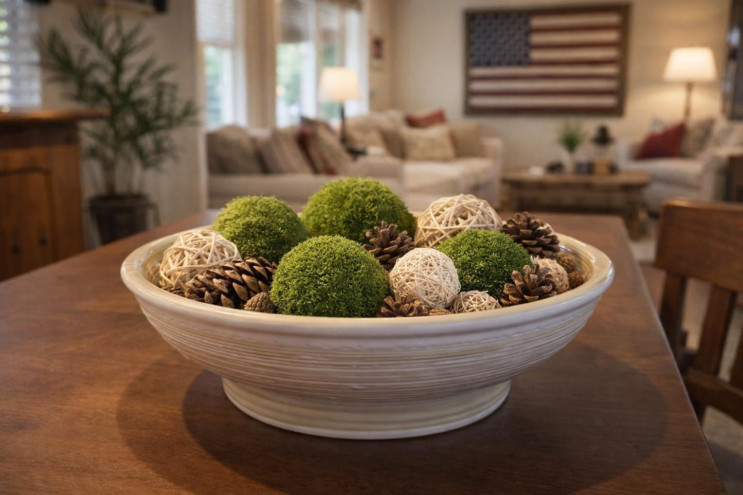 Rliguanrui 9 Inch Decorative Bowl, Embossed Textured Ceramic Centerpiece Bowl for Tabletop, Floral Fruit Display, Kitchen & Dining Serving Bowl, Farmhouse, Bohemian Home Deco