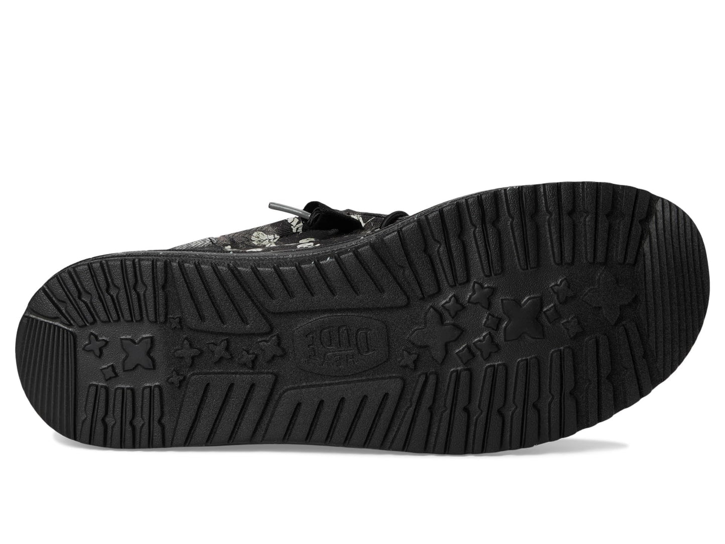 HEYDUDE Men's Wally Funk Skull Print, Black/Black Oyster, 10 Medium