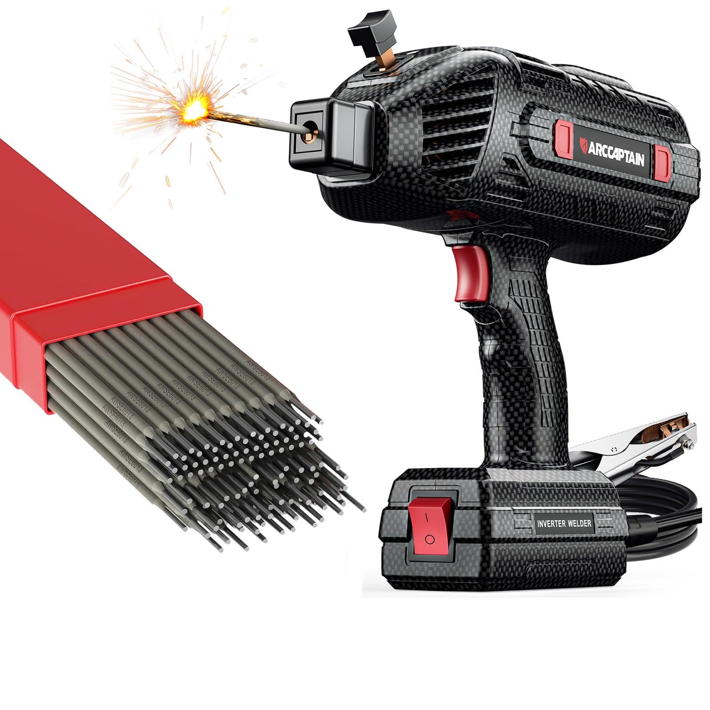 ARCCAPTAIN 120A Handheld Welder with E6013 Welding Rod 3/32" 5LB