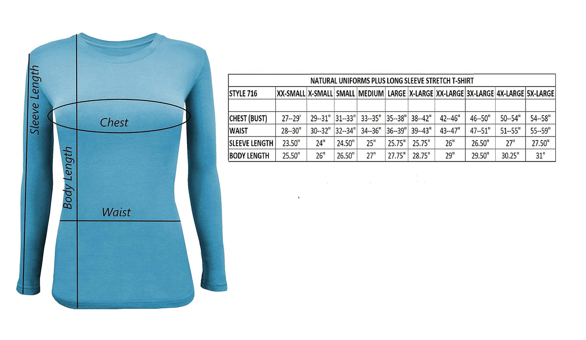 Natural Uniforms Women's Under Scrub Tee Crew Neck Long Sleeve T-Shirt (White, Medium)