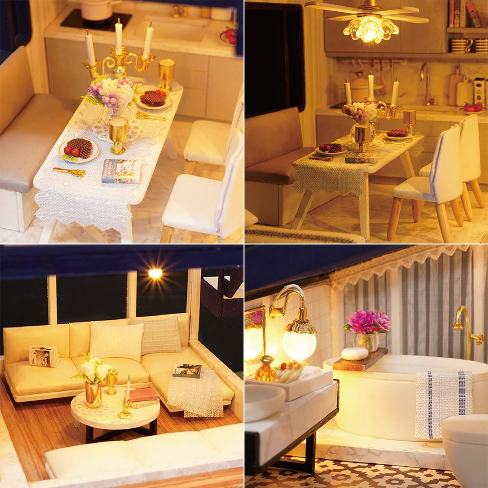 Spilay DIY Miniature House Kit for Adults, Miniature Dollhouse Kit