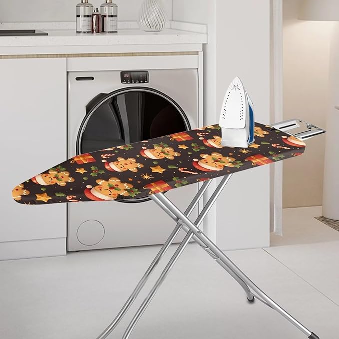 Christmas Gingerbread Man Ironing Board Cover Scorch Resistant Padding Elastic