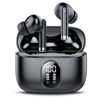 Wireless Earbuds, 2025 New Bluetooth 5.4 Headphones HiFi Stereo with 4 ENC Mic, 40H Mini Ear Buds In-Ear Noise Cancelling Earbuds with LED Screen, Ultra Light USB-C Bluetooth Earphones for Android iOS