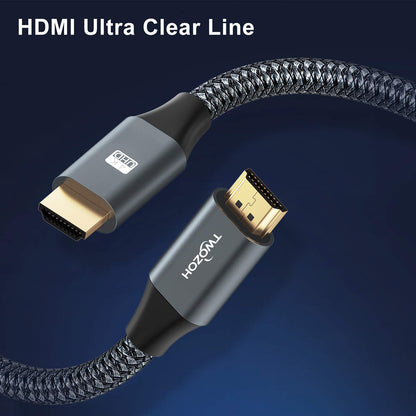 Twozoh 4K HDMI Cable 5M, High Speed HDMI 2.0 Cable, Braided HDMI to HDMI Lead Compatible with PS5, PS3, PS4, PC, Projector, HDTV, Xbox