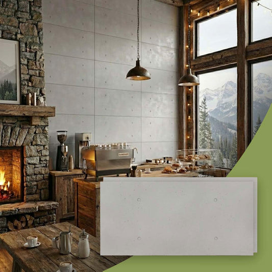 EverStone Modern Smooth Faux Concrete Panel, 48 1/4"W x 24 1/8"H x 7/8"D, Mist Stone