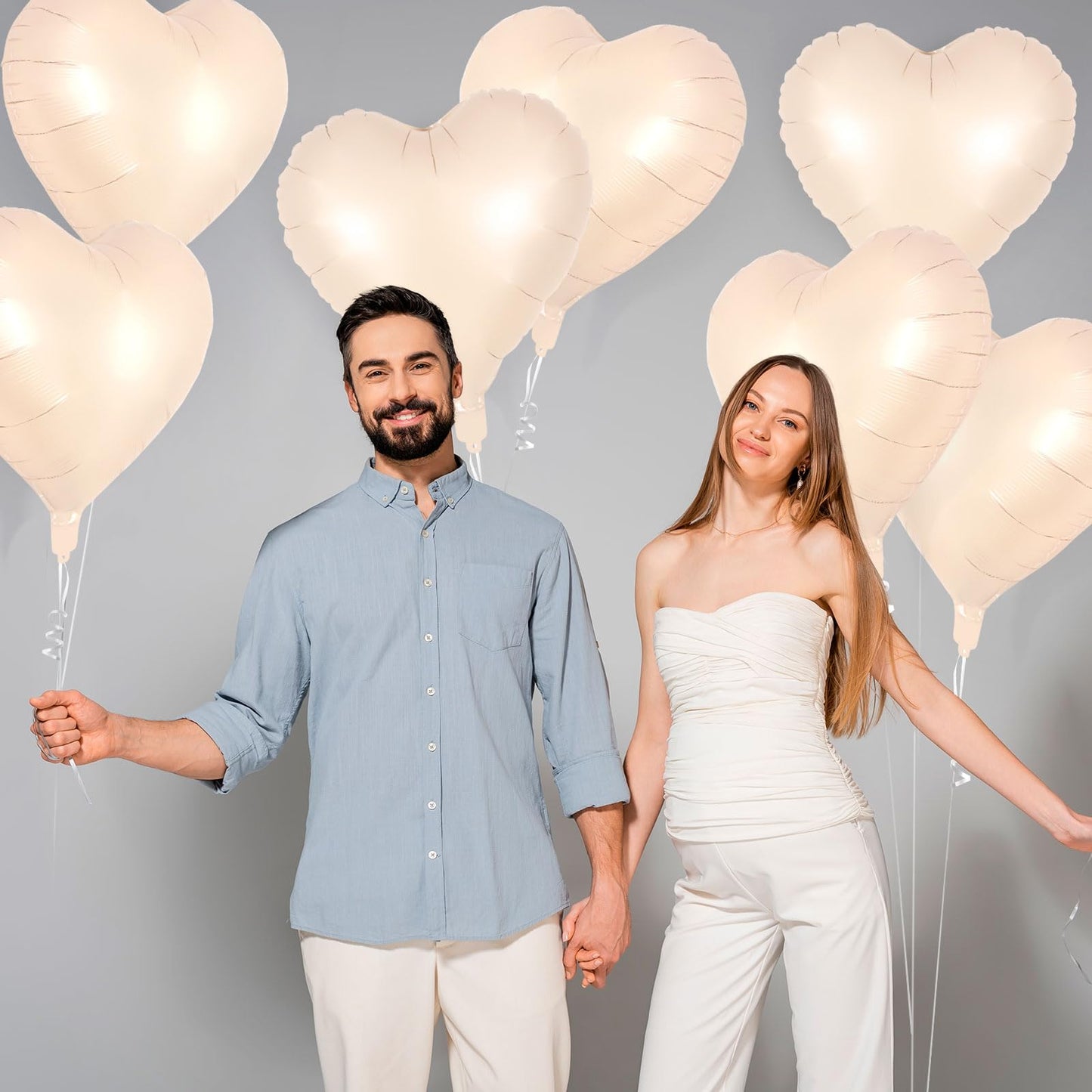 12 Pcs Red Heart Balloons,18 Inch Heart Foil Balloons Love Balloon Valentine Balloon for Birthday Party Wedding Engagement Party Baby Shower Valentine Day Decorations (red)