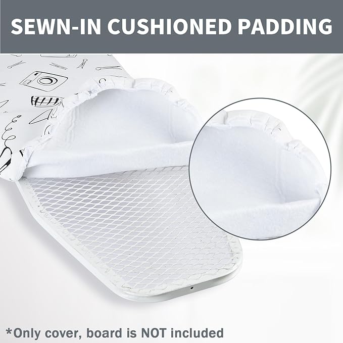 Seiritex Over The Door Ironing Board Cover 14 x 42 inch, Thick Padding and Heat