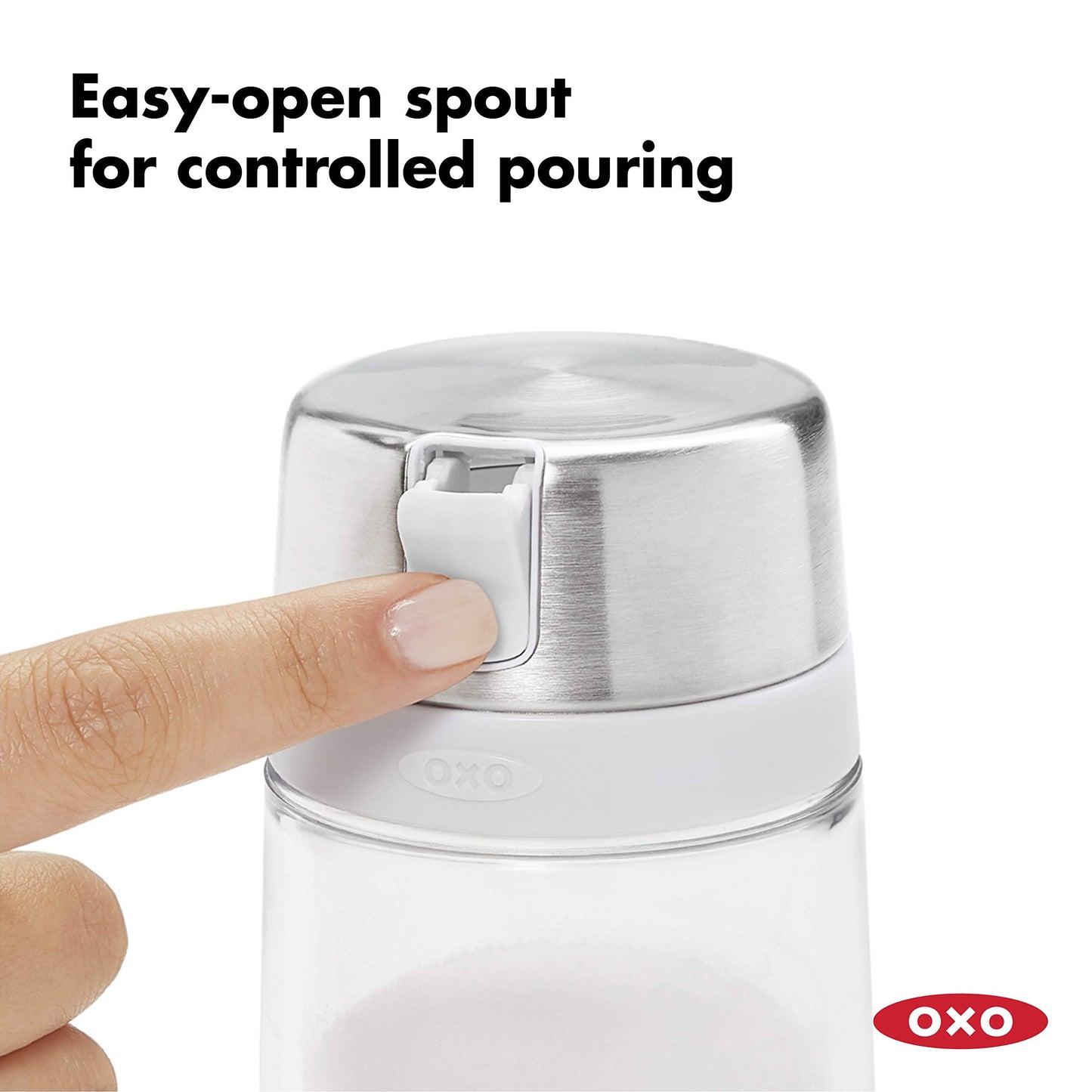 OXO Salt and Pepper Shaker Set (Clear) + OXO Good Grips Plastic Sugar Dispenser