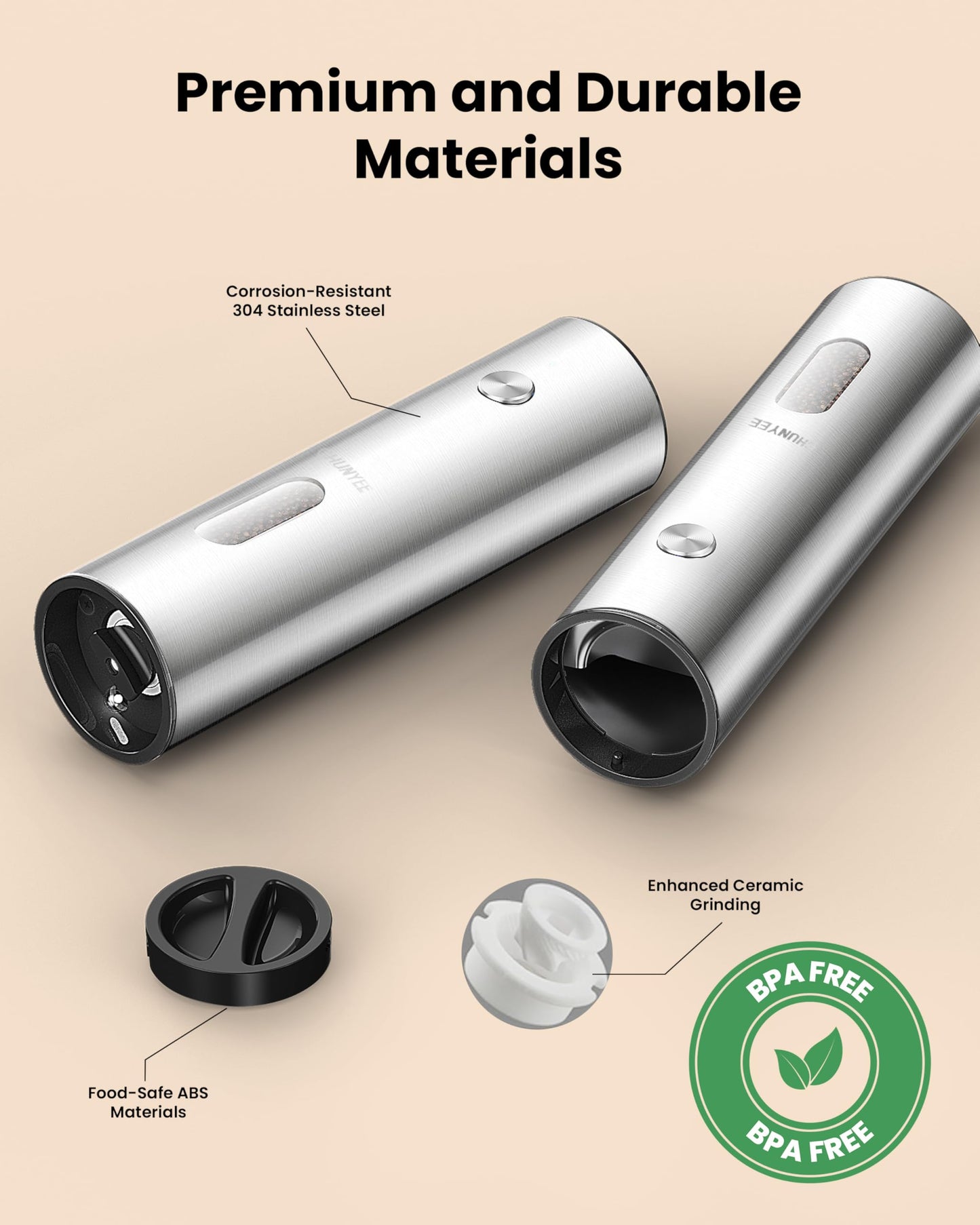 Electric Salt and Pepper Grinder Set with Rechargeable Base - Upgraded Large Capacity, Refillable Pepper Mill Set with LED Light & Adjustable Coarseness, Ideal for Kitchen, Outdoor, BBQ & Gift Giving
