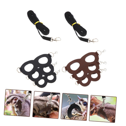 SHINEOFI 2 Sets Household Hamster Harness Leashes Lightweight Breathable Small Pet Rat Leash Kit Comfortable for Outdoor Walking and Daily Use