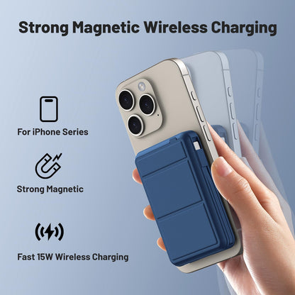 Azmuth for Magsafe Battery Pack, 10000mAh Magnetic Power Bank 22.5W PD Fast Charging with LED Display Wireless Portable Charger for Magsafe with Stand for iPhone 17/16/15/14/13/12/Pro/Pro Max