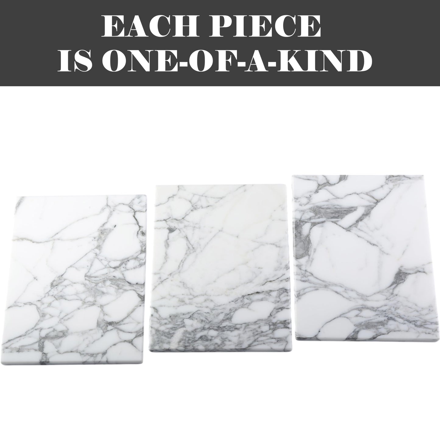 Natural Marble Board for Kitchen - 10" x 8" Stone Slab, Marble Cheese Pastry Board for Counter, Bathroom Trays, Serving Tray Jewelry Candle Plate (Arabescato)