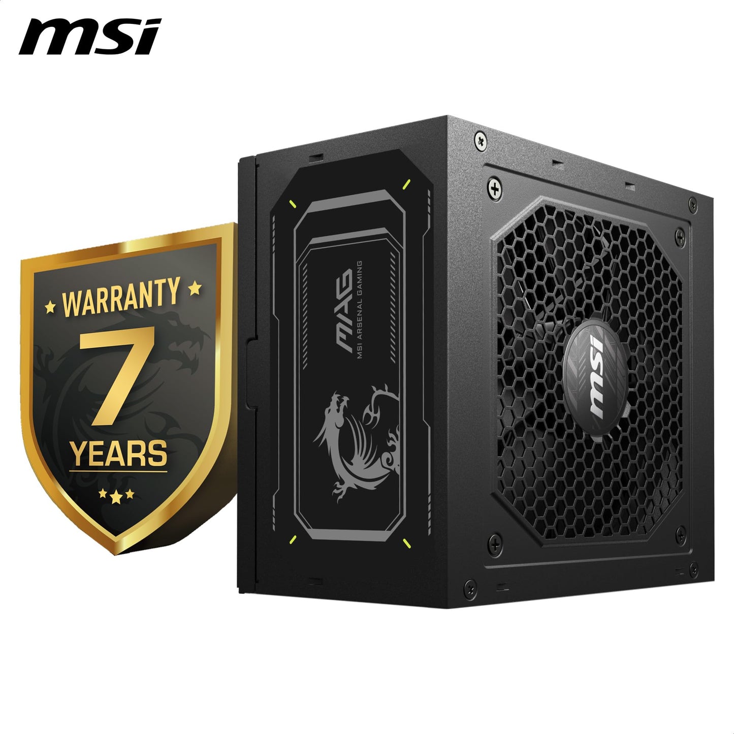 MSI MAG A850GL PCIE5 Power Supply Unit, 850W, 80 Plus Gold, Fully Modular, ATX 3.0, PCIe 5.0 GPU Support, Black Flat Cables, 7 Year Warranty