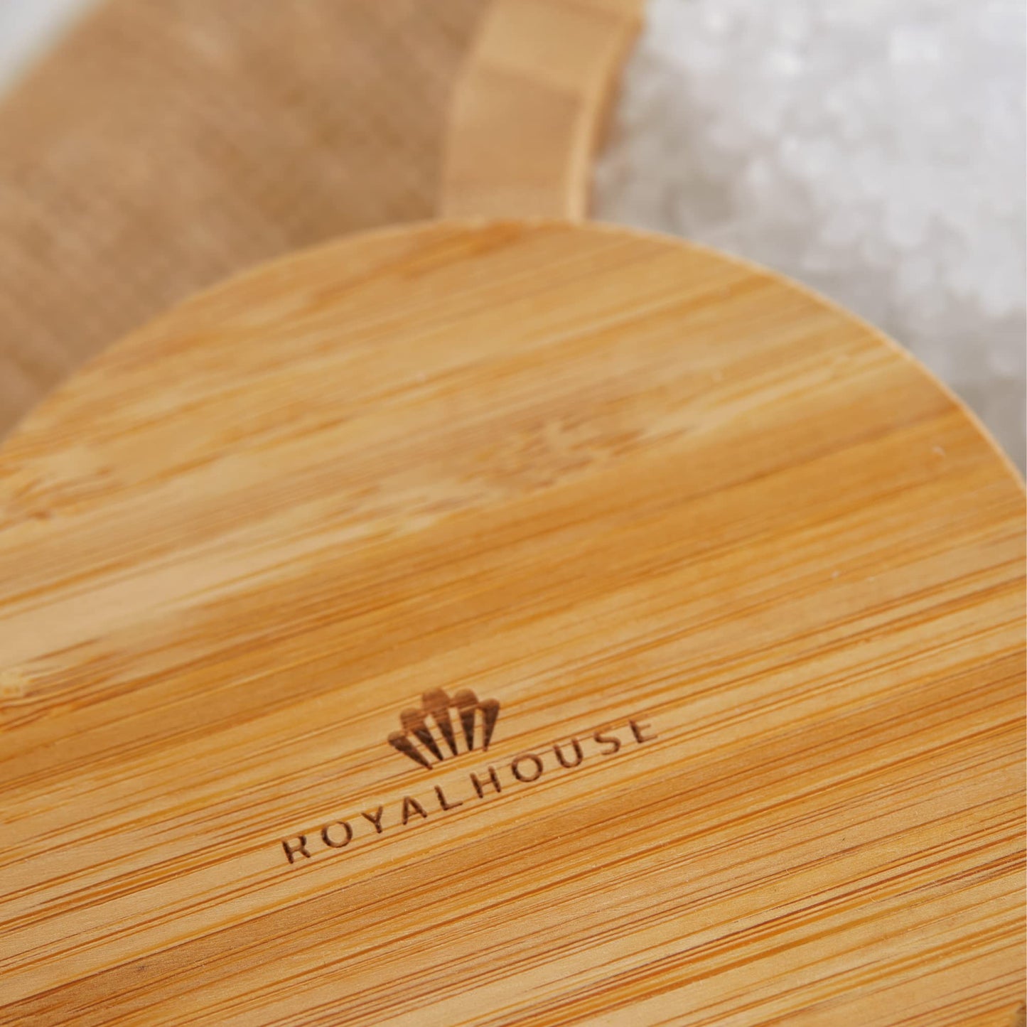 RoyalHouse 6 Oz Capacity Natural Bamboo Salt and Pepper Holder With Bamboo Lid, Salt Cellar With Magnetic Swivel Lid, Healthy Storage Box For Herbs Or Favorite Seasonings