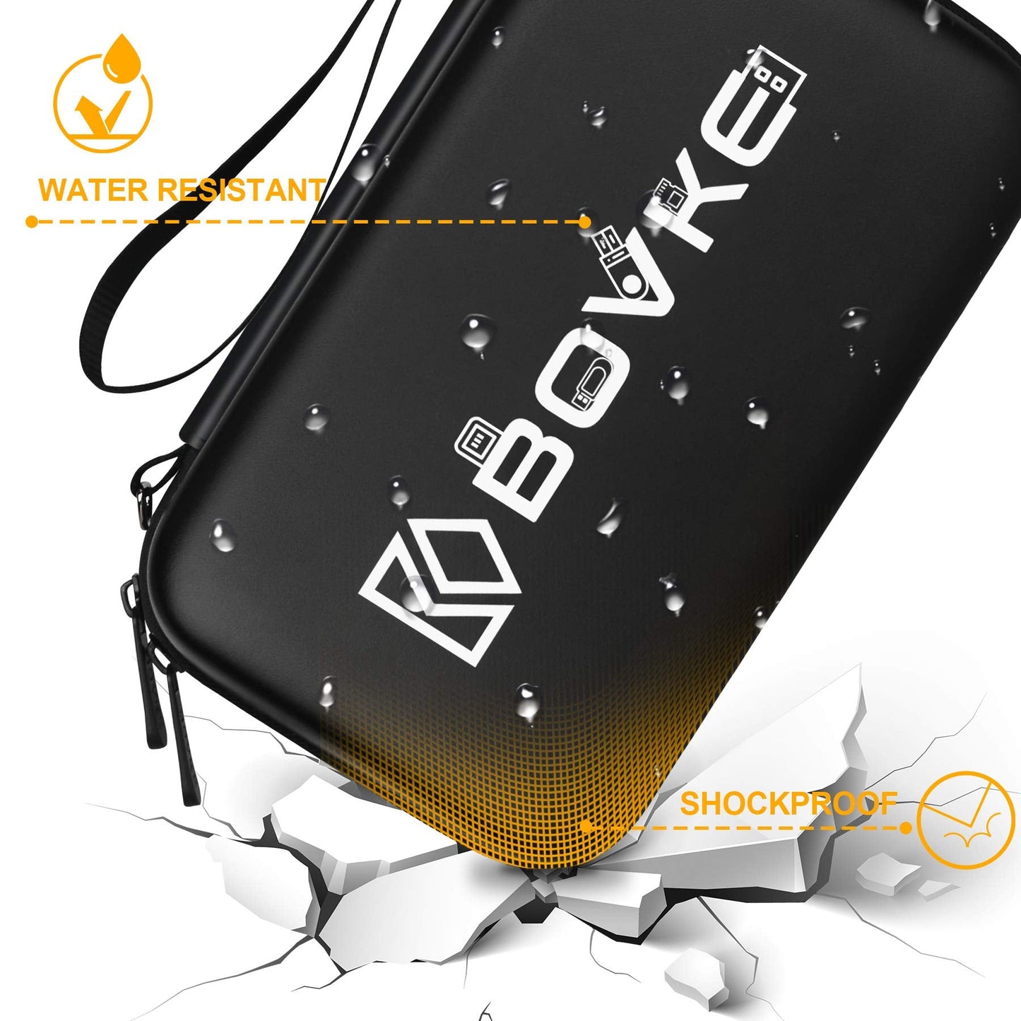 BOVKE USB Flash Drive Case Organizer SD Cards Stick Case Thumb Drive Memory Holder for SanDisk/Samsung/Netac/PNY/TOPESEL USB Pen Drives - Extra Mesh Pocket for Memory Micro Cards, Black