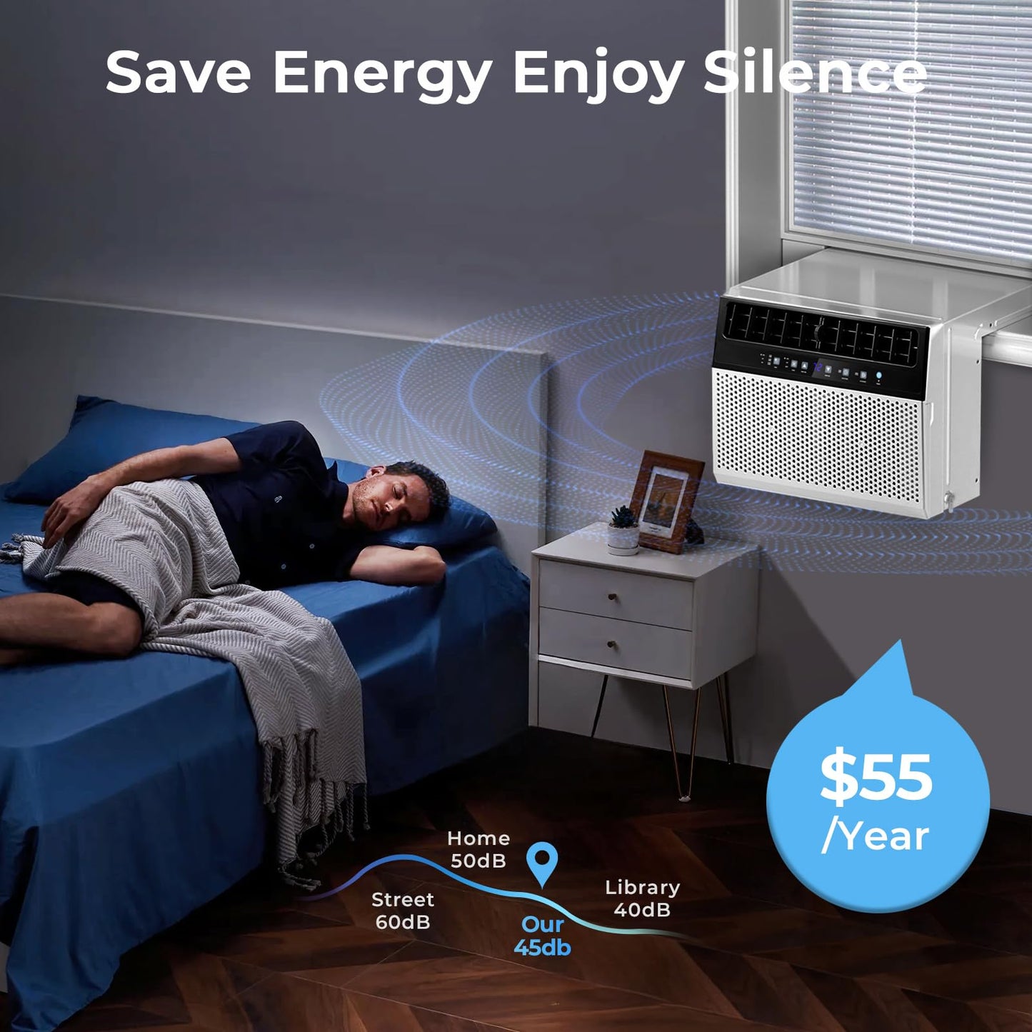 Electactic U-Shaped Window Air Conditioner,Window AC Unit Cools up to 450 Sq.Ft,Saddle Air Conditioner Window with Full Window View,Low Noise, Cool/Dry/Fan Modes,24H Timer,Ivory White,10,000BTU