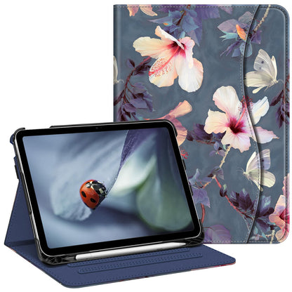 FINTIE Case for iPad (A16) 11th Generation 11 Inch (2025), iPad 10th Generation 10.9 Inch (2022), Multi-Angle Viewing Stand Cover w/Pencil Holder & Pocket, Auto Sleep/Wake, Blooming Hibiscus