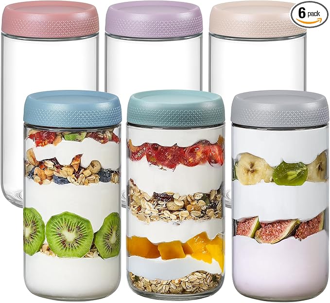 NETANY 6-pack 24oz Glass jars