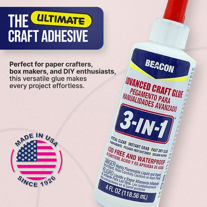 Beacon Adhesives 3-in-1 Advanced Craft Glue 118.56 ml, Dries Crystal Clear (Pack of 2)