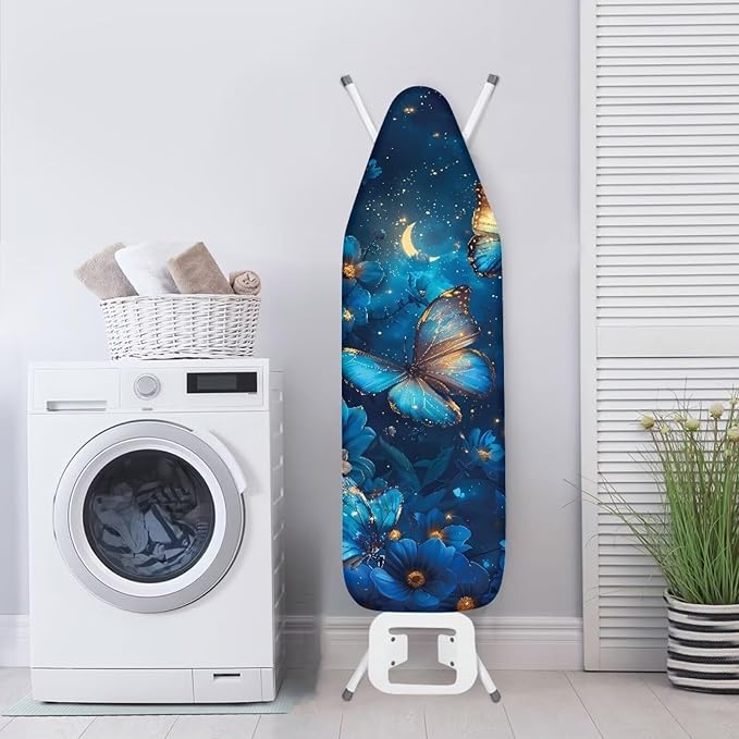 Blue Butterfly Ironing Board Cover, Resist Scorching and Staining, 15x54 Heavy