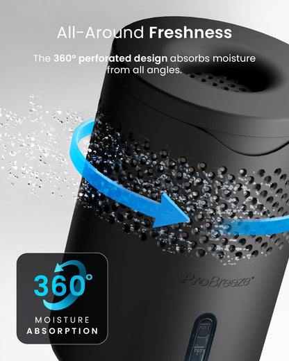 Pro Breeze Osmo® Dehumidifier - Silent & Refillable Moisture Absorber for Damp & Condensation at Home, Bedroom, Wardrobe, Car - Bathroom Mould Remover with 700g Refillable Tablet - Black