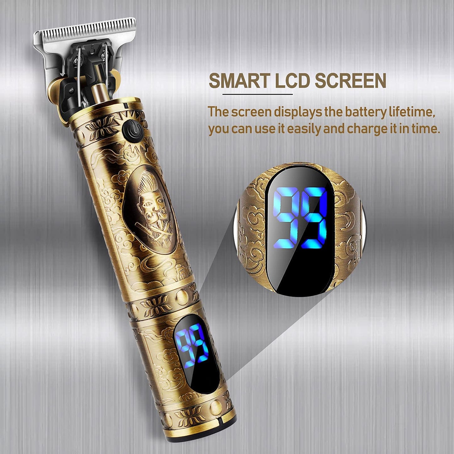 YiLFo Hair Clippers Men Professional Beard Trimmer, Cordless Electric Self Hair Clippers with LCD Screen, Precision Outlining Trimmer-Smooth Clipping, Sharp Shaver-Rechargeable Battery, Gifts for Men