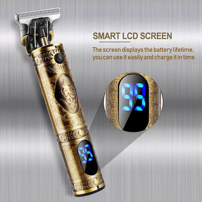 YiLFo Hair Clippers Men Professional Beard Trimmer, Cordless Electric Self Hair Clippers with LCD Screen, Precision Outlining Trimmer-Smooth Clipping, Sharp Shaver-Rechargeable Battery, Gifts for Men