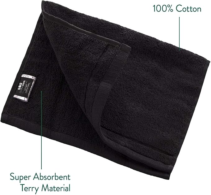 Creative Scents Cotton Fingertip Towels Set Black