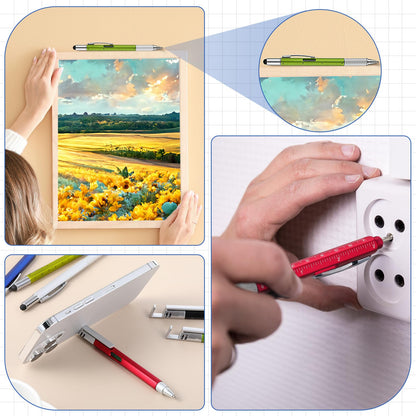 Maitys 30 Pcs Multi Tool Pens for Father's Day 6 in 1 Screwdriver Multi Function Pens with Level Gauge Stylus Phone Holder Pen for Father's Day Dad Husband Adult Men Bulk Gifts