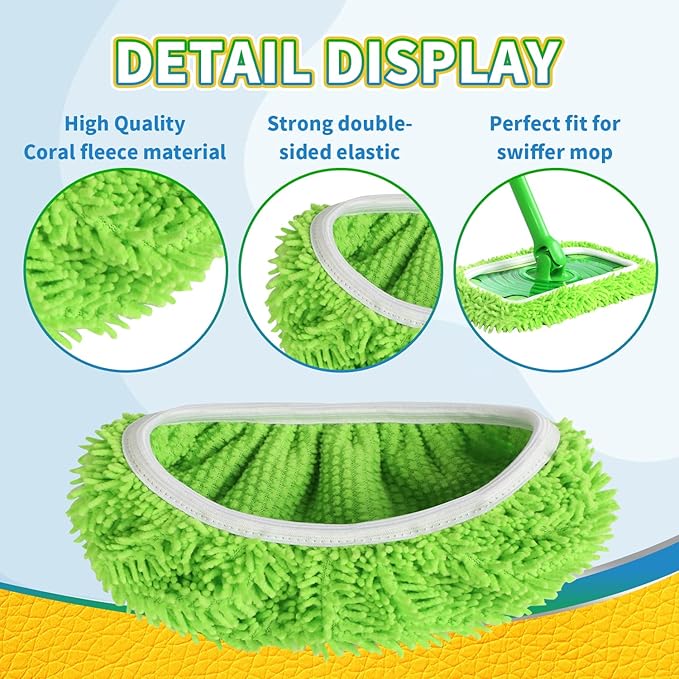 Reusable 100% Coral Fleece Mop Pads Compatible