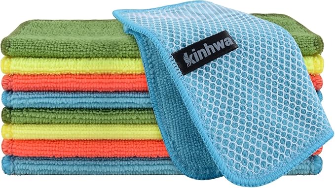 KinHwa Kitchen Washcloths for Dishes Absorbent Microfiber Dish Cloths Quick Dry