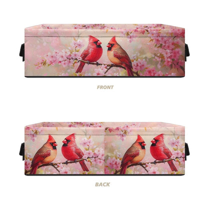 Garucesta Toilet Paper Baskets for Organizing Modern Bathroom Storage Bin Rectangular Bathroom Essentials Basket Household Organizer Bin Holder, Northern Cardinal Red Bird Pink Flower