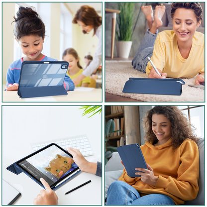 ProCase for iPad (A16) 11th Generation 11 Inch 2025/10th Generation 10.9 Inch 2022 Case with Pencil Holder, Hybrid iPad 11 10 Case with Clear Back, Supports Auto Wake/Sleep -Navy
