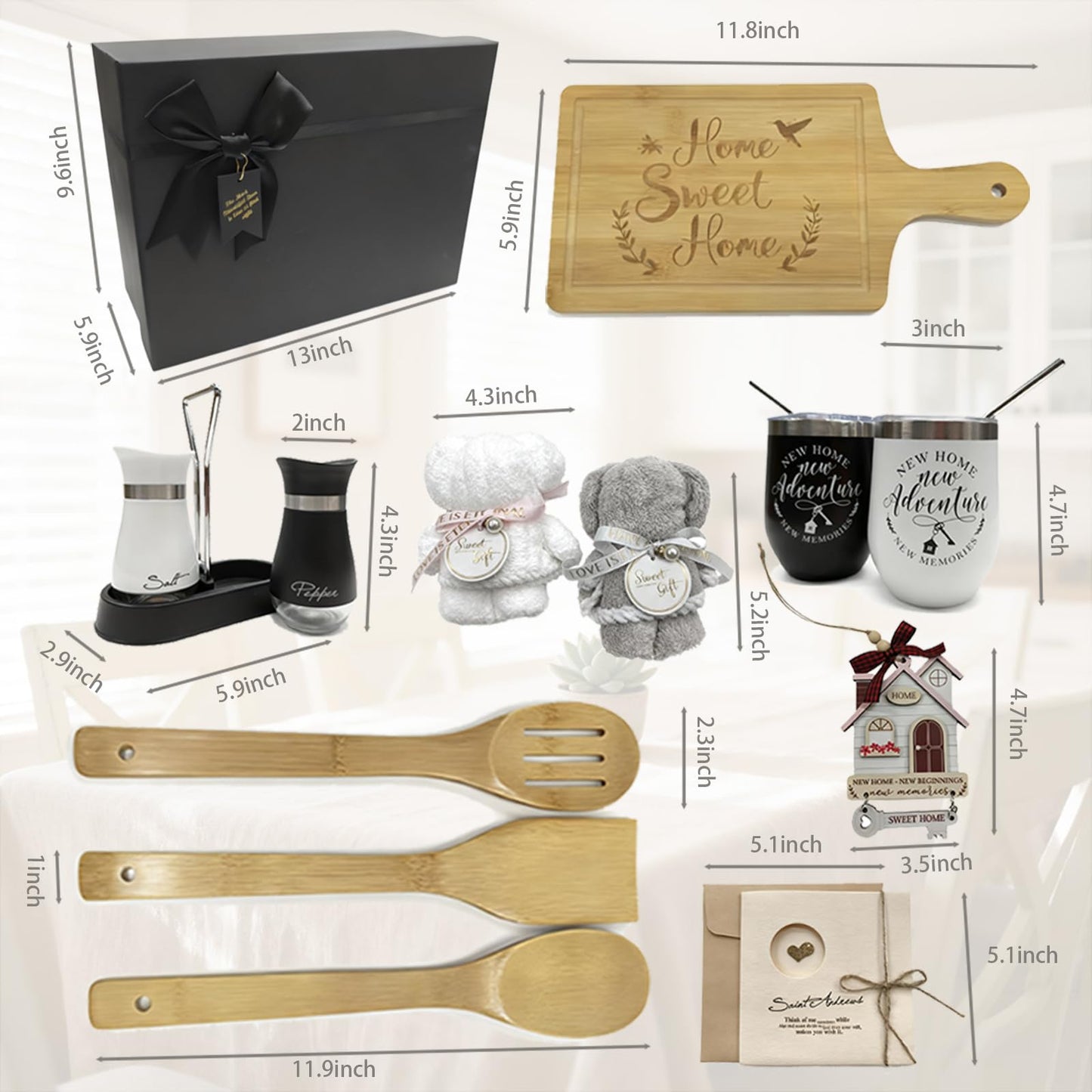 House Warming Gift New Home, 12pcs Unique New House Gift Ideas Box, Housewarming Present for Couples Newlywed Friends Families Apartment, Closing Gifts for Home Buyers