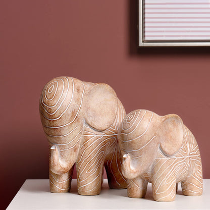 Kakizzy Elephant Statue, African Animal Decor, Wooden Elephant Gift for Women, Boho Decor for Living Room, Shelf, Office（1Pack, Big）