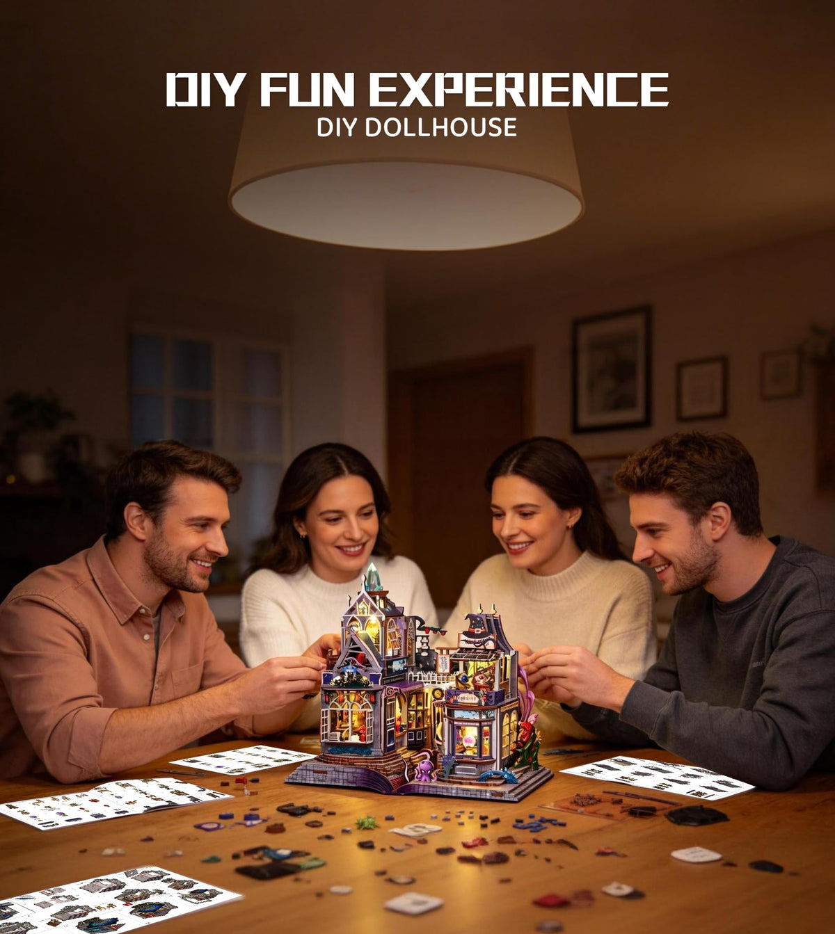 Spilay DIY Miniature House Kit for Adults, Miniature Dollhouse Building Kit