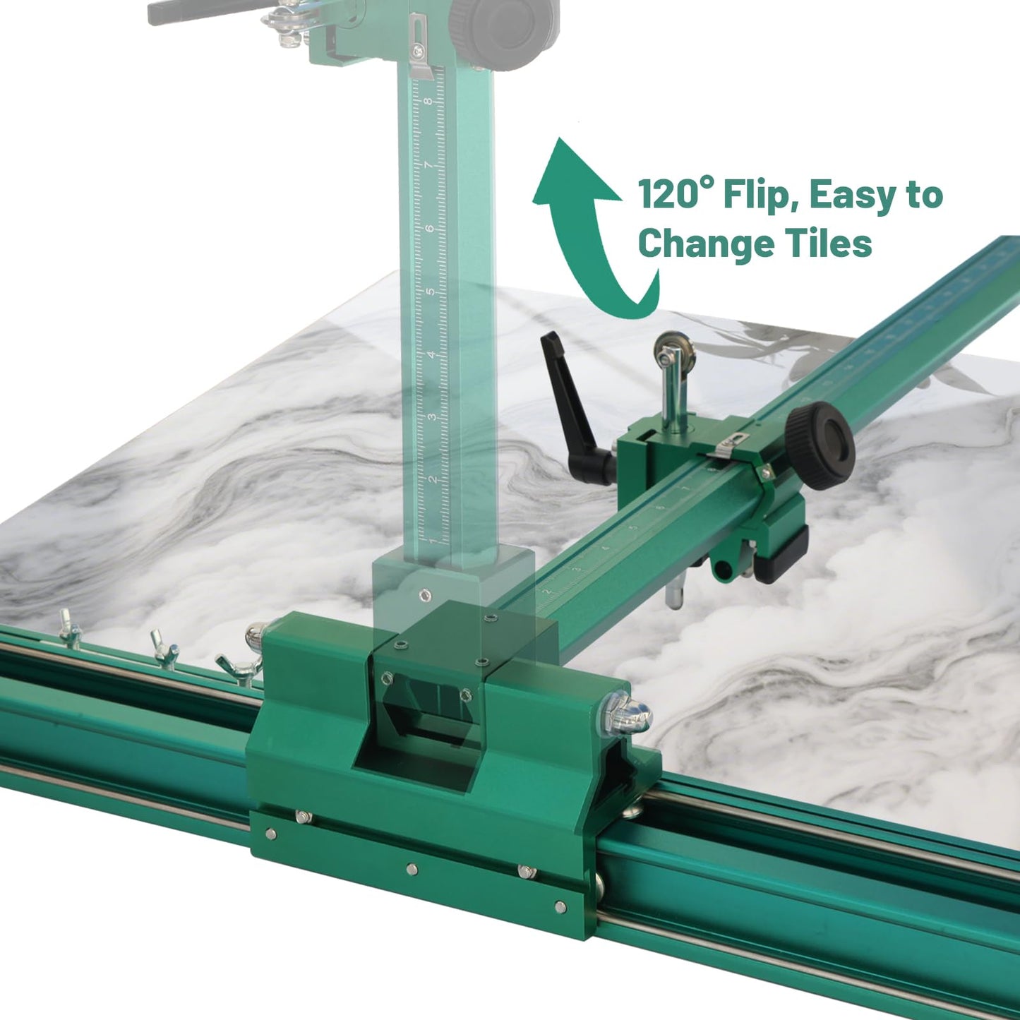 110" Large Format Tile Cutter –Professional Tile Cutting Tool, Portable (2.8 m) Guide, Max Cutting Width 35.4" (90 cm), Ideal for Contractor