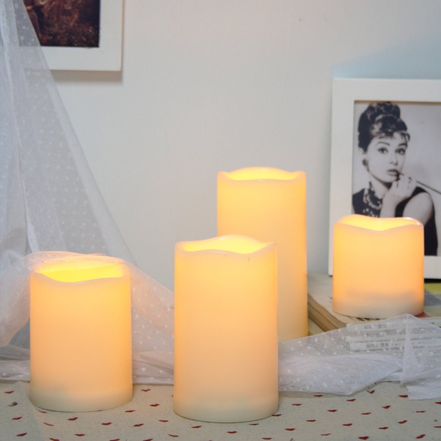 2 Pack LED Flameless Pillar Candles Waterproof Outdoor Battery Operated Candle Set with Cycling 24 Hours Timer Function for Lantern Home Garden Wedding Party Christmas Halloween Decoration 3x3 inches