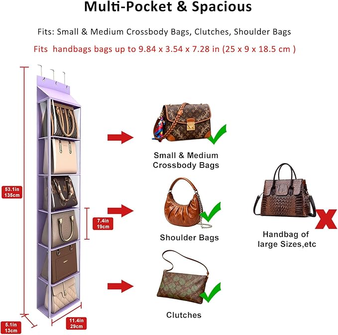 Lirex Over The Door Purse Organizer & Purse Shelf