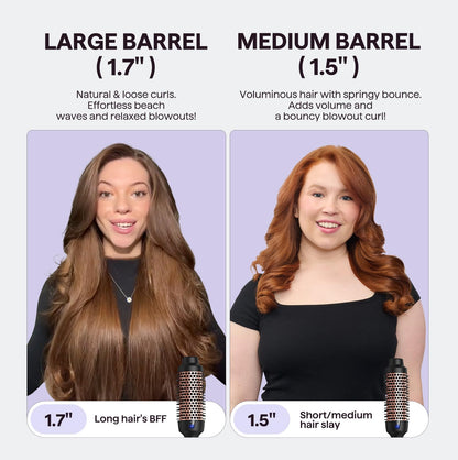 Wavytalk Updated Version Thermal Brush, 1.5 Inch Negative Ion Blowout Express Thermal Round Brush Creates Salon-Quality Blowouts, lonic Frizz Reduction Makes Hair Shinier & Smoother (Millennial Pink)