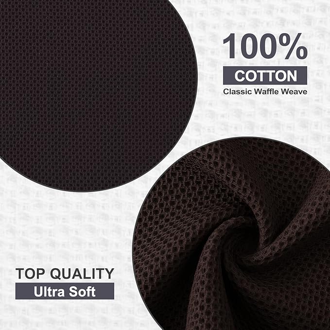 Kitinjoy 100% Cotton Kitchen Dish Cloths, 8 Pack Waffle Weave Ultra Soft