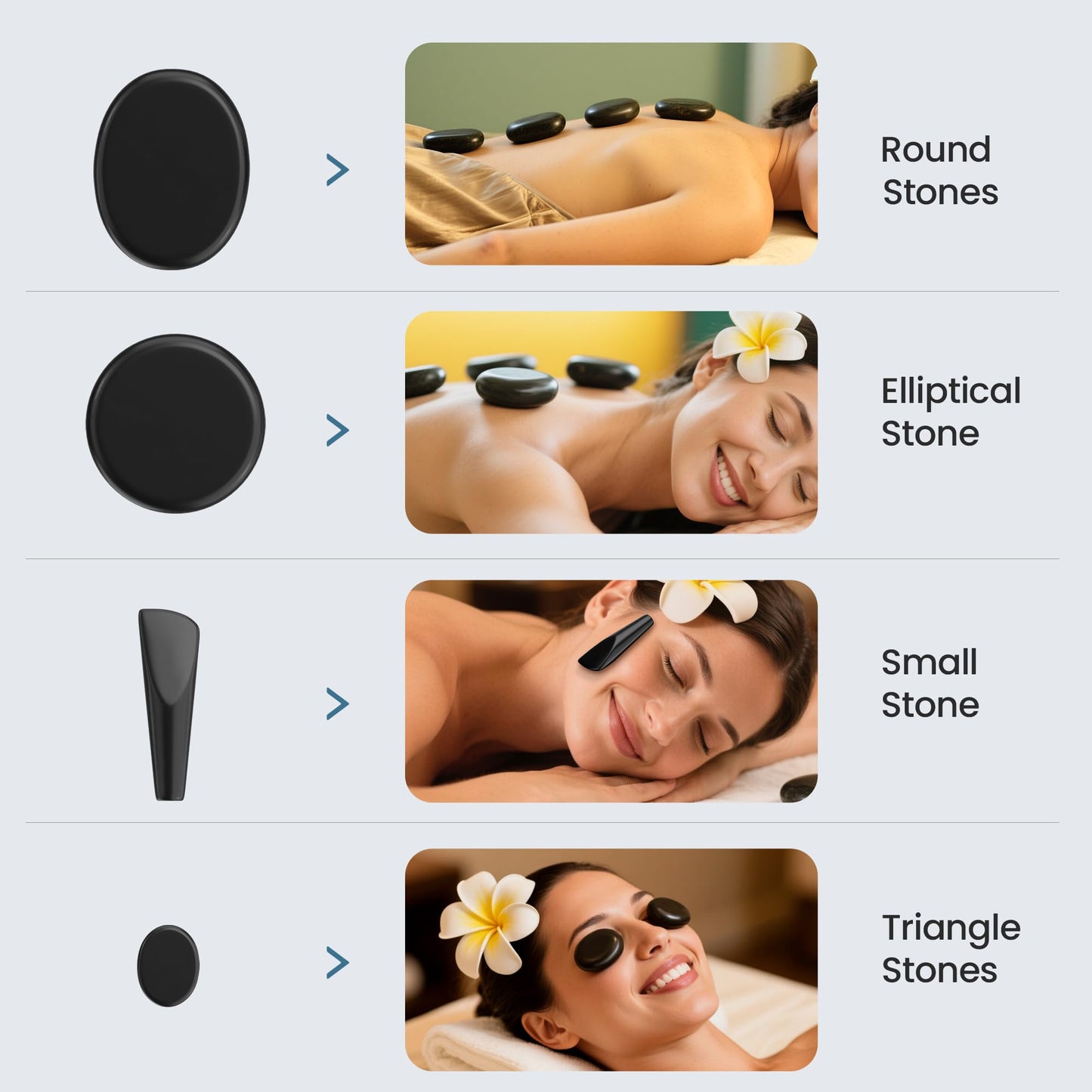 StateRiver Shell Hot Stones Massage Set, 18-Piece Basalt Hot Stones with Heater Kit, Featuring an Elegant Seashell Design for Spa Use. Perfect for Relaxation, Healing, and Pain Relief. （White）